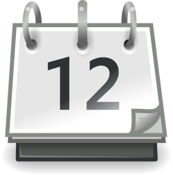 Standkalender mit der Zahl 12 